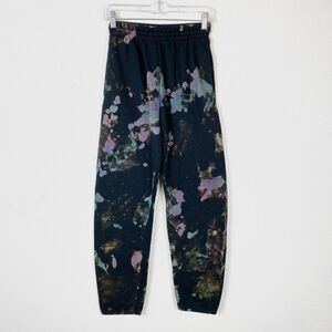 Black Colorful Bleach Dyed Sweatpants